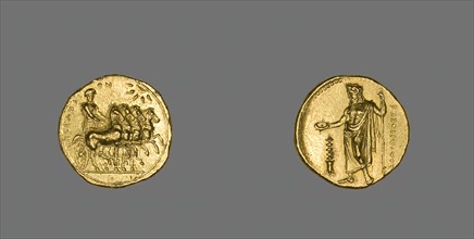 Stater (Coin) Depicting a Quadriga, 322-308 BCE. Creator: Unknown.