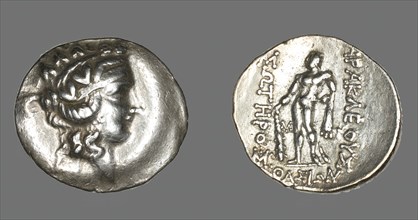 Tetradrachm (Coin) Depicting the God Dionysos, after 146 BCE. Creator: Unknown.