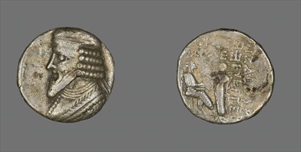 Tetradrachm (Coin) Portraying King Gotarzes, 40-51. Creator: Unknown.
