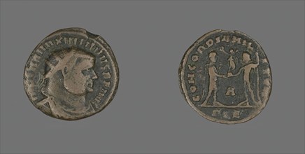 Follis (Coin) Portraying Emperor Maximian, about 296-297. Creator: Unknown.