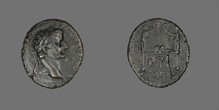 Coin Portraying Emperor Tiberius, c.14 CE.  Creator: Unknown.
