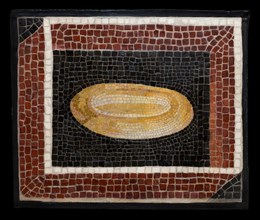 Mosaic Floor Panel Depicting a Loaf of Bread or a Platter, 2nd century. Creator: Unknown.