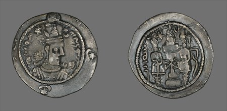 Drachma (Coin) Portraying Chosroes I, 531-579. Creator: Unknown.