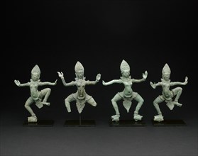 Group of Four Celestial Dancing Beauties (Apsaras), Angkor period, late 12th/early 13th century. Creator: Unknown.