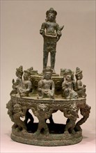 Mandala of Surya, the Sun God, and Lesser Planetary Deities, Angkor period, 12th century. Creator: Unknown.