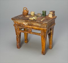 Miniature Table with Scholarly Implements (Mingqi), Ming dynasty (1368-1644). Creator: Unknown.