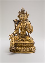 Green Tara, Seated in Pose of Royal Ease (Lalitasana), with Lotus Stalks on Right Shoulder..., (1403 Creator: Unknown.