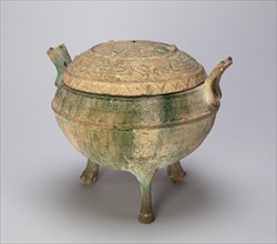 Covered Tripod Cauldron (Ding) with Geometric Designs, Eastern Han dynasty (A.D. 25-220). Creator: Unknown.