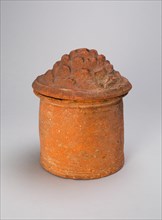 Cylindrical Jar with Mountain-Shaped Lid, Western Han dynasty (206 B.C.-A.D. 9). Creator: Unknown.
