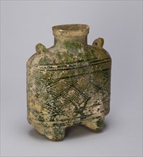Rectangular Bottle with Loop Handles, Eastern Han dynasty (A.D. 25-220). Creator: Unknown.