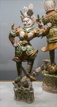Armored Guardian King (Tianwang) Trampling Demon, Tang dynasty, first half of 8th century. Creator: Unknown.