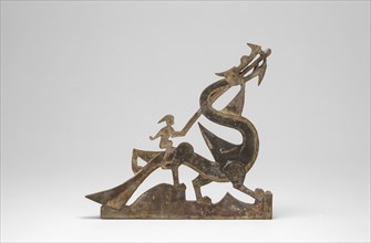 Immortals Riding Dragons: Section of a Tomb Pediment, Han dynasty, 1st century B.C./A.D. Creator: Unknown.