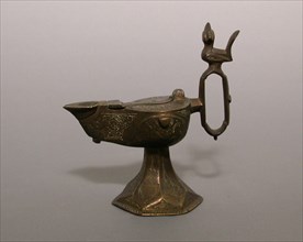 Oil Lamp (Cheragh), Ilkhanid dynasty (1256-1353), Early 13th century. Creator: Unknown.