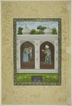 Album Page with Two Sheikhs, Safavid dynasty and Mughal empire, 16th/17th century. Creator: Unknown.