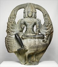Karttikeya, Commander of the Divine Army, Seated on a Peacock, Ganga Period, about 12th cent. Creator: Unknown.