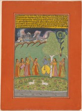 Rag Megh Malar, page from a Garland of Musical Ragas (Ragamala) Set, 1750/70. Creator: Unknown.