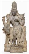 God Shiva as Lord Who Is Half-Male, Half-Female (Ardhanarishvara), 14th century. Creator: Unknown.