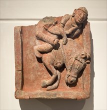 Plaque with Galloping Horse and Rider, Gupta period, 4th/5th century. Creator: Unknown.