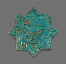 Star-shaped Tile, Ilkhanid dynasty (1256-1353), late 13th century. Creator: Unknown.