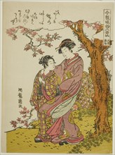 Poem by Bun'ya no Yasuhide, from the series "Modern Versions of the Six Immortal..., c. 1776/81. Creator: Isoda Koryusai.
