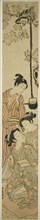 Gibbon snatching sake pot from flower-viewing party, c. 1772. Creator: Isoda Koryusai.