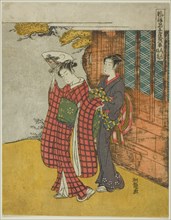 Clearing Weather of the Fan (Ogi no seiran), from the series "Fashionable Parodies of..., c1773/75. Creator: Isoda Koryusai.