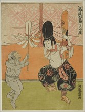 The Monkey's Quiver (Utsubo-zaru), from the series "Popular Kyogen Plays (Furyu..., c 1773. Creator: Isoda Koryusai.