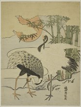 Cranes and Bamboo, c. 1774. Creator: Isoda Koryusai.