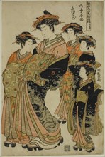 The Sixth Month (Minazuki): Nioteru of the Ogiya, from the series "Models for..., c. 1777/78. Creator: Isoda Koryusai.