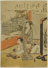 Mimosuso River in Ise Province (Mimosusogawa, Ise), from the series "Fashionable..., c. 1770/72. Creator: Isoda Koryusai.