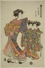 Chozan of the Chojiya, from the series "Models for Fashion: New Designs as Fresh as..., c. 1776. Creator: Isoda Koryusai.