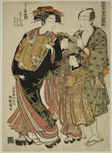 Manzan of the Chojiya, from the series "Models for Fashion: New Designs as Fresh as..., c. 1778/80. Creator: Isoda Koryusai.