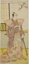 The Actor Ichikawa Omezo I as Koyurugi Motomenosuke (?) in the Play Haru no Nishiki..., c. 1790. Creator: Katsukawa Shunko.