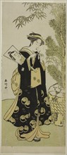 The Actor Segawa Kikunojo III as Otora in the Play Ume-goyomi Akebono Soga..., c. 1780. Creator: Katsukawa Shunko.