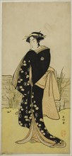 The Actor Segawa Kikunojo III as Oshichi in the Play Junshoku Edo Murasaki, Performed..., c 1779. Creator: Katsukawa Shunko.