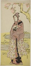 The Actor Segawa Kikunojo III as Kumenosuke in the Play Keisei Natori Soga, Performed..., c.1788. Creator: Katsukawa Shunko.