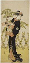 The Actor Segawa Tomisaburo II as Lady Masago (Masago Gozen) (?) in the Play Genji..., c. 1788. Creator: Katsukawa Shunko.
