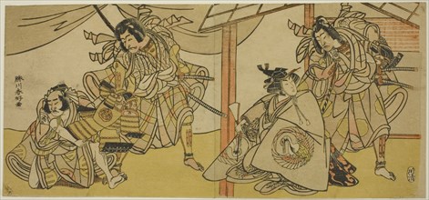 Right-Hand Page: The Actors Bando Hikosaburo III as Soga no Goro (right), and Segawa..., c. 1780. Creator: Katsukawa Shunko.