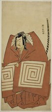 The Actor Ichimura Uzaemon IX as Araoka Hachiro in the Play Sakimasu ya Ume no..., c. 1778. Creator: Katsukawa Shunko.