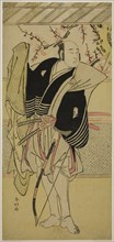 The Actor Onoe Matsusuke I as Yawata no Saburo (?) in the Play Edo no Hana Mimasu..., c. 1783. Creator: Katsukawa Shunko.