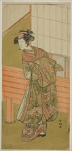 The Actor Segawa Kikunojo III as the Courtesan Takamura of Onoteruya (?) in the Play..., c. 1776. Creator: Katsukawa Shunko.