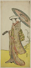 The Actor Nakayama Kojuro VI as Chinzei Hachiro Tametomo Disguised as Lady Hotoke., c. 1785. Creator: Katsukawa Shunko.