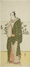 The Actor Ichikawa Monnosuke II, Possibly as Matsuya Soshichi, in the Play Chiyo no..., c. 1785. Creator: Katsukawa Shunko.