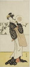 The Actor Osagawa Tsuneyo II, Possibly as Misao Gozen, in the Play Chiyo no Hajime..., c. 1785. Creator: Katsukawa Shunko.
