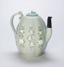 Ewer with Stylized Lotus Flowers and Chrysanthemums, Korea, Goryeo dynasty, late 12th century. Creator: Unknown.