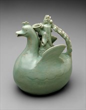 Bird Shaped Ewer with Crowned Rider Holding a Bowl, Korea, Goryeo dynasty (918-1392), 12th century. Creator: Unknown.