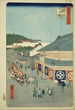 Shitaya Hirokoji, from the series "One Hundred Famous Views of Edo (Meisho Edo hyakkei), 1856. Creator: Ando Hiroshige.