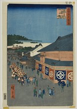 Shitaya Hirokoji, from the series "One Hundred Famous Views of Edo (Meisho Edo hyakkei), 1856. Creator: Ando Hiroshige.