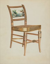 Chair - with Hudson River Scenes, 1935/1942. Creator: Ella Josephine Sterling.