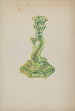 Dolphin Candlestick, c. 1935. Creator: Ella Josephine Sterling.